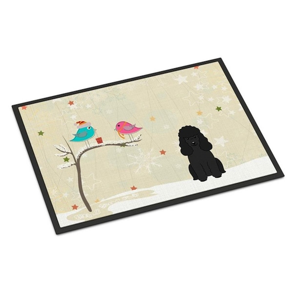 Carolines Treasures Christmas Presents Between Friends Poodle Black Indoor or Outdoor Mat, 18 x 0.25 x 27 in. BB2543MAT - main